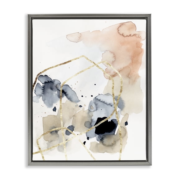 Stupell Industries Modern Abstracted Musical Beats Boho Inspired Design Gray Floating Frame Canvas Art, 17 x 21, by Victoria Barnes