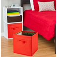 Foldable Storage Cube Bins Red Pack of 6