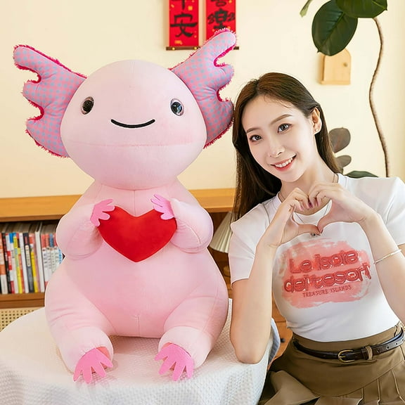 Aespoir Jumbo Axolotl Plush Toy, Giant Axolotl Stuffed Animal Plush for Girls Kids, Long Soft Stuffed Axolotl Plush Pillow for Holiday Birthday Christmas