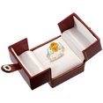 thumbnail image 2 of 14K Yellow Gold Diamond Natural Citrine Ring 3-Stone Oval 8x6mm with Aquamarine, size 10, 2 of 4