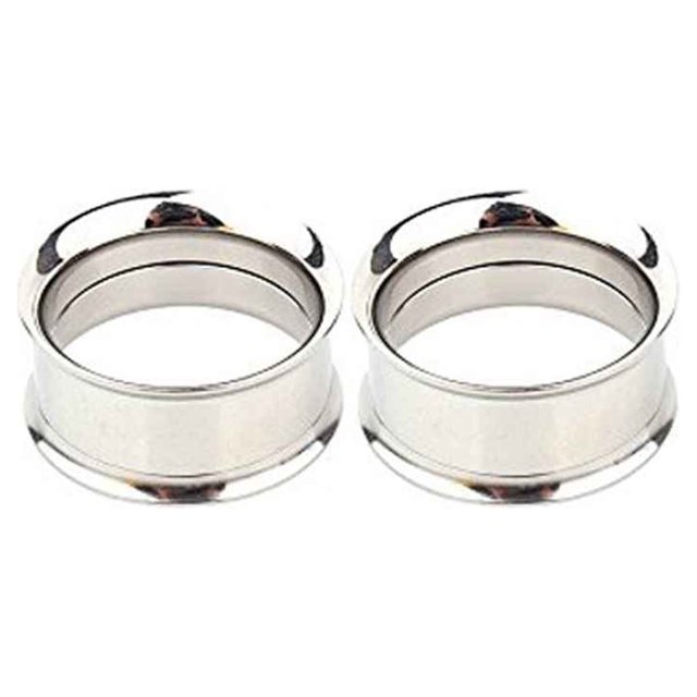 Guardurnaity Expansor de oreja de acero inoxidable, joyería, tapones para los oídos acampanados dobles, Piercings huecos para el cuerpo, medidor Ropa, zapatos y accesorios Miscelánea plata 14 mm