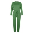 thumbnail image 4 of BLOCLOALO 2 Piece Lounge Set Pullover Crewneck Sweater Women's Outfit Crewneck Pullover Tops and Long Pants Sweatsuits Long Sleeve Tops Sweatpants and Sweatshirt Set Womens Lounge Outfit Green Xl, 4 of 5