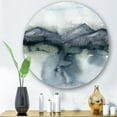 thumbnail image 2 of Designart 'Minimalistic Landscape of Mountains Snow and Trees' Modern Circle Metal Wall Art 11x11 - Disc of 11, 2 of 5