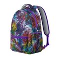 thumbnail image 2 of Floral and Skull Print School Backpack - Stylish Waterproof Bookbag for College, 2 of 5