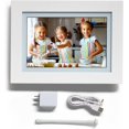 thumbnail image 1 of PhotoSpring 10in WiFi Digital Picture Frame Email Family Photos to The Frame or by App Web. Easy Touchscreen Setup 1280x800 Display Plays Videos White, 1 of 5