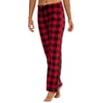 thumbnail image 2 of DEVOPS Women's Buffalo Plaid Plush Fleece Pajama Pants Sleepwear (Medium, Red/Royal Black), 2 of 6