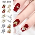 thumbnail image 2 of 2Pcs Christmas Nail Zircon Set Bell Elk Sled Christmas Tree Design Nail Zircon Art for Family Friends, 2 of 10