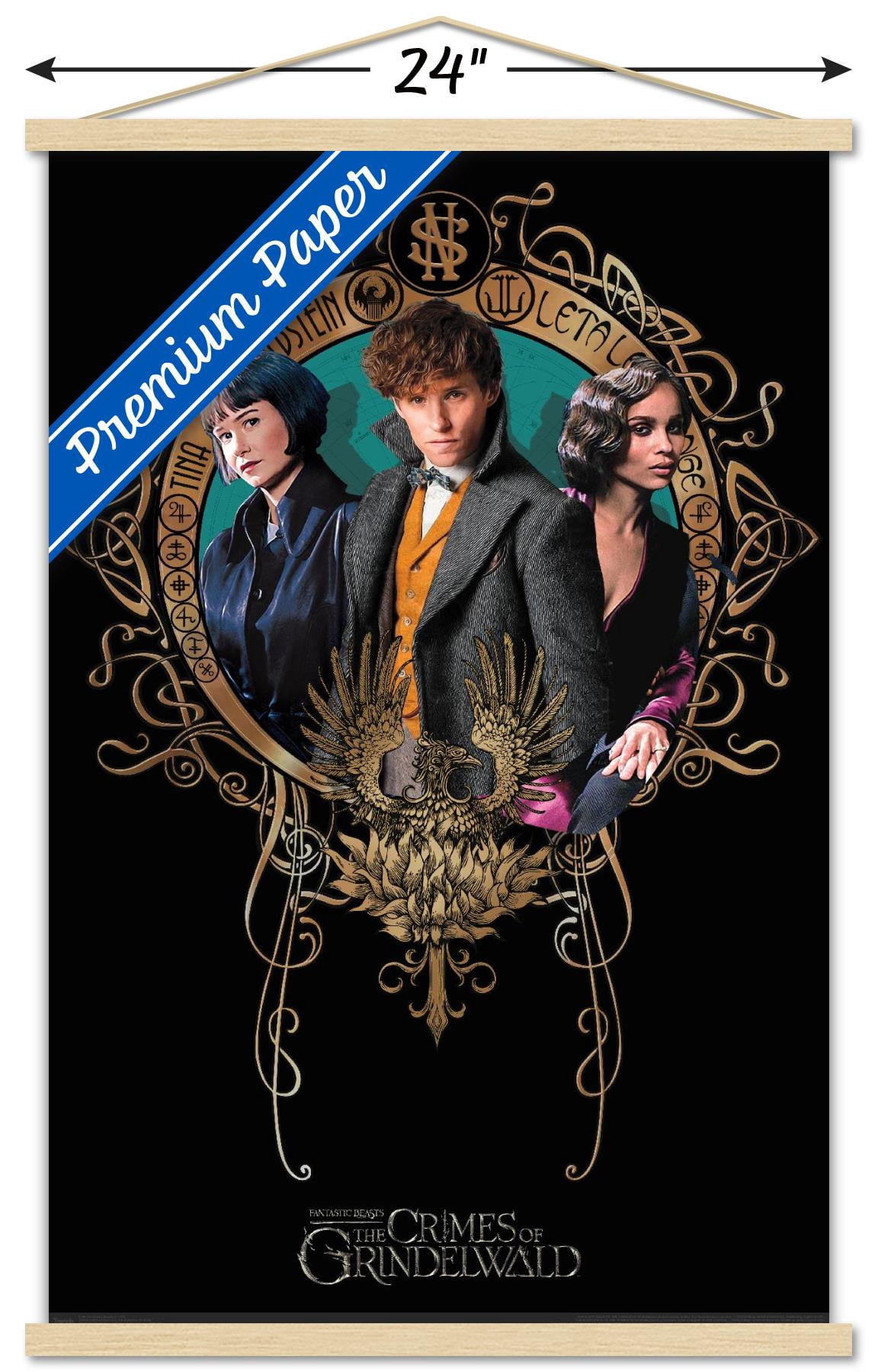 Fantastic Beasts: Crimes Of Grindelwald - Trio Wall Poster with Wooden Magnetic Frame, 22.375" x 34"