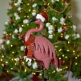 thumbnail image 6 of Set of 2 Metal Pink Flamingos with Christmas Hats and Scarves Decoration, 6 of 7