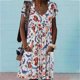 thumbnail image 2 of Vestido de manga corta con estampado de vendaje y cuello redondo informal de verano para mujer a la moda Fridja  qw2507, 2 of 8