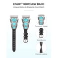thumbnail image 3 of TOYOUTHS Leather Band Compatible with Versa 4/Versa 3/Sense 2/Sense Band, Turquoise Watch Bands for Women, Vintage Bohemian Ethnic Antique Jewelry Style Strap for Versa 4, 3 of 7
