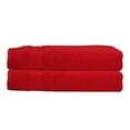 thumbnail image 2 of Melissa Linen, Bath Towels (Set of 2) Quick Dry Absorbent Cotton, Bathroom Towels, Red, 2 of 8