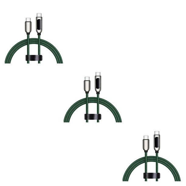 sweethay Cable de datos de aleación 5A Anti-óxido 1.2m 480Mbps Teléfonos móviles Transmisión rápida Cable de reemplazo de carga rápida Verde 60W Verde 60W Tipo 2 3piezas