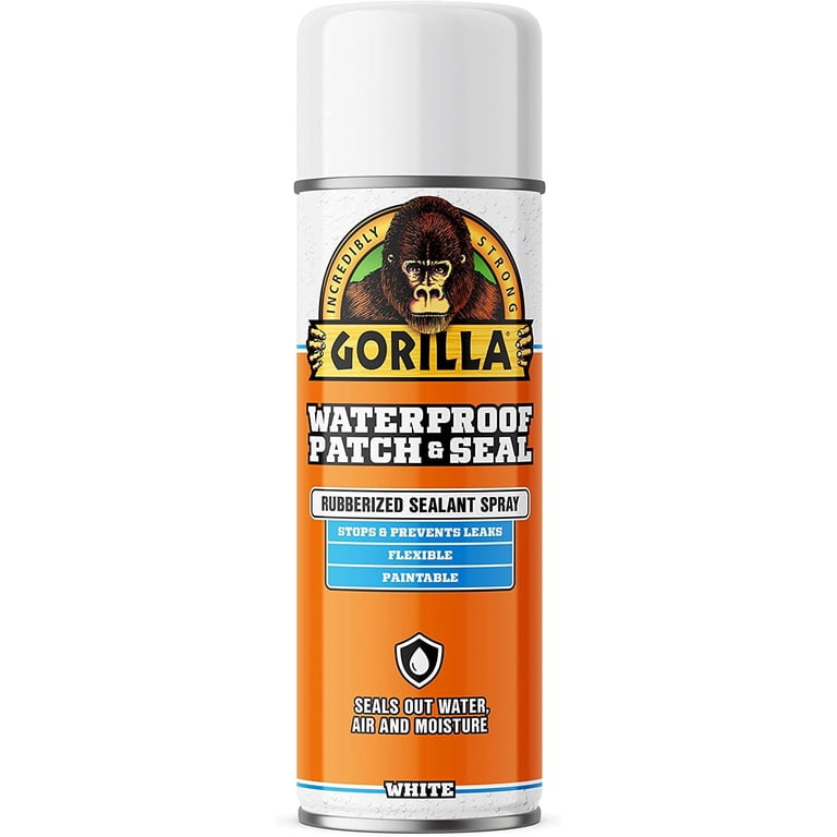 Gorilla Waterproof Patch and Seal Spray, Rubberized Coating, White