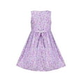 thumbnail image 2 of Robe Fille Vintage Violette Col Rond Sans Manches Coton Dentelle 14 Ans, 2 of 6