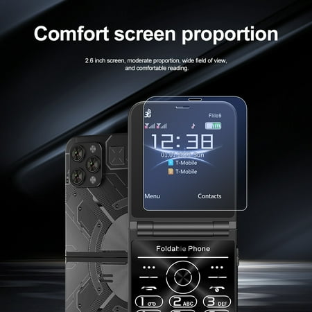 2024 SERVO Flilo9 3G WCDMA Cellphone Foldable 2 SIM Card Speed Dial Blacklist Type-C Flip Mobile Phone 2.6“ Displa
