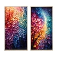 thumbnail image 2 of Designart "Harmony in the Colorful Forest II" Pointillism Framed Wall Art Set Of 2 - Multi-Color Abstract Framed Canvas Set For Living Room Decor, 2 of 6