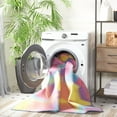 thumbnail image 4 of SAFAVIEH Paint Brush Evette Abstract Machine Washable Area Rug, Fuchsia/Yellow, 6'7" x 6'7" Square, 4 of 10