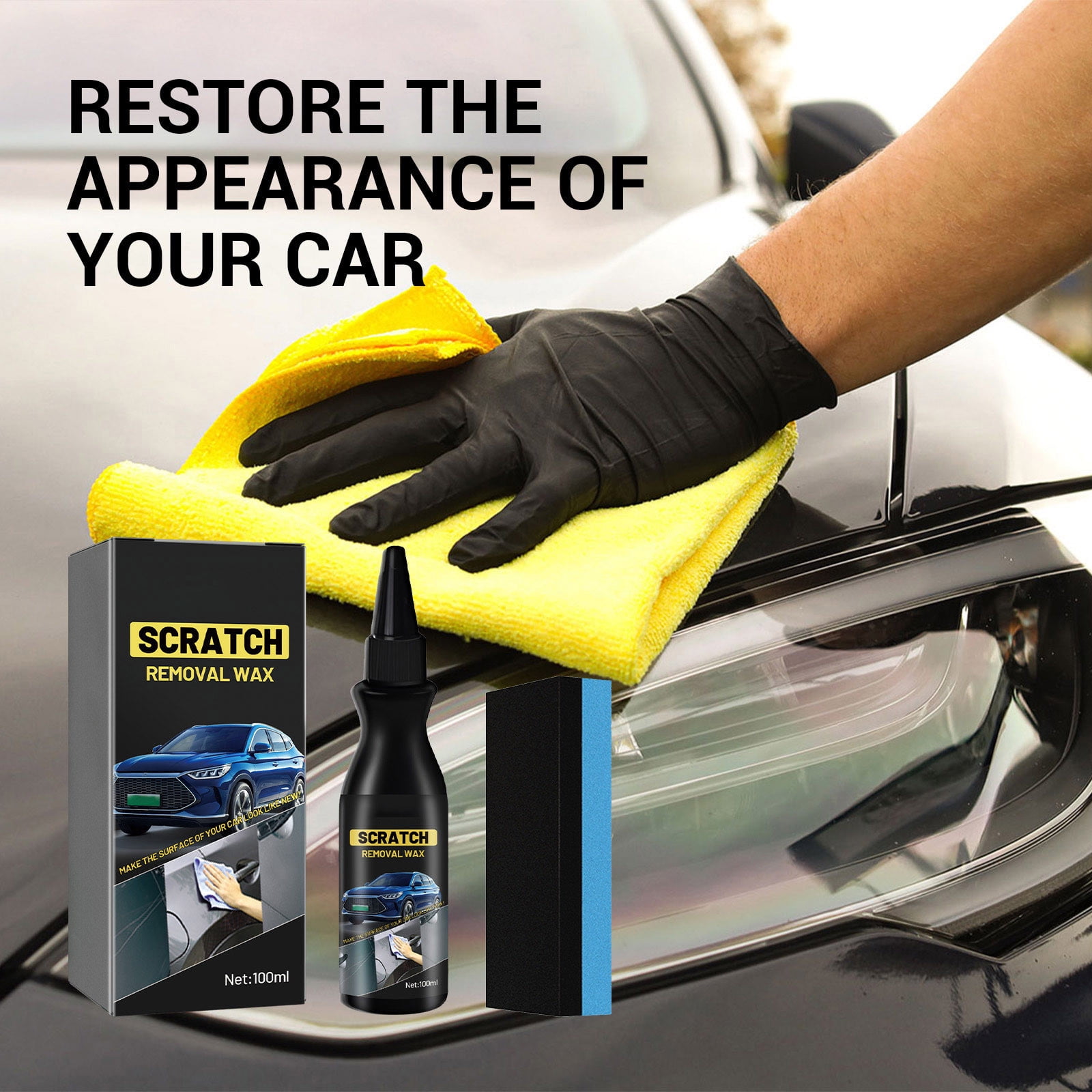 Wudfun Agent Professionnel De Réparation De Rayures De Voiture, Pâte De Polissage Pour Carrosserie De Voiture, Pâte De Polissage Pour Carrosserie De Voiture (1 Pièce, 20 G