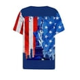 thumbnail image 5 of Memorial Day Blouse for Women American Flag Womens Shirts Women Red White and Blue Shirts Womens Memorial Day Shirts Women's Casual Gradient Short-Sleeved V-Neck Top Blouse, 5 of 5