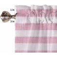thumbnail image 5 of Orange Stripes Kitchen Curtain 39 Inch Length Small Short Cafe Tiers Curtains Drape, Vintage Farmhouse Linen Styles Boho Window Treatment Rod Pocket Drapery Panels Curtains, 27.5x39, 5 of 5