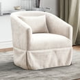 thumbnail image 5 of Ouyessir Upholstered Swivel Barrel Chair,Modern Accent Chair with Lumbar Pillow,Comfy Linen Fabric 360 Degree Swivel Club Chair Armchair for Nursery,Reading,Living Room,Bedroom, 5 of 9