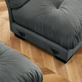 thumbnail image 6 of Modern Over-Size 2-Seater Sofa with Ottoman in Grey Velvet for Living Room, 6 of 14