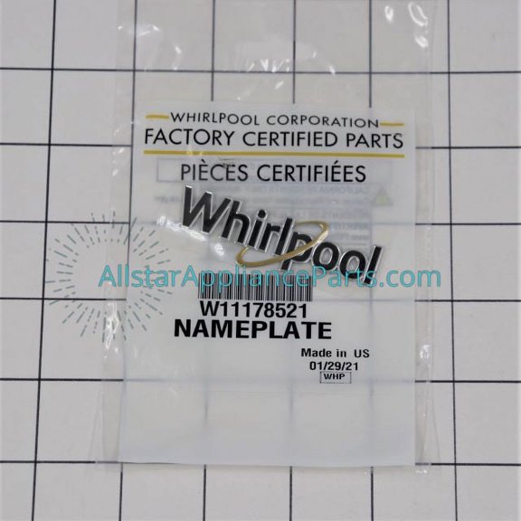 Whirlpool Appliance Nameplate W11178521