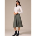 thumbnail image 2 of DARING DIVA Women's Houndstooth Plaid Midi Skirt Vintage A-Line Skirts X-Small Coffee, 2 of 6