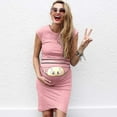 thumbnail image 2 of Femmes Imprimé Enceinte Maternité Accessoires de Maternité Mignon Bébé Moulant Décontracté Mini Robes, 2 of 6