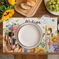 thumbnail image 4 of Spring Dog Placemats Set of 6, Rustic Watercolor Botanical Floral Sunflower Placemats for Dining Table, Place Mats for Kitchen Tabletop, Waterproof Wipeable Dining Table Mats Set, 4 of 9