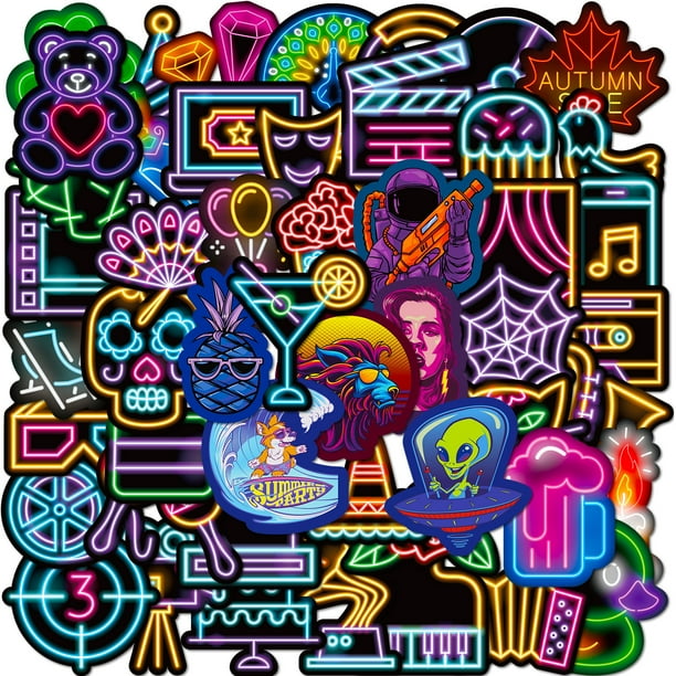 Paquete de pegatinas con luz de neón, 50 unidades, Creative Glow-in-the-Dark G