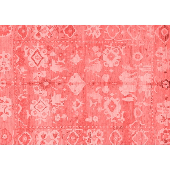 Ahgly Company Machine Washable Indoor Rectangle Oriental Red Traditional Area Rugs, 8' x 10'