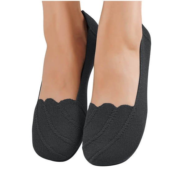 Vibrex Women Comfortable Casual Flats Lightweight Walking Breathable Knit Ballet Flat Shoes Round Toe Slip on Flats Casual Office Work Wedding