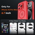 thumbnail image 2 of Funda magnética TOCOL para iPhone 15 Pro Max de 6.7 pulgadas, color rojo, 2 of 6