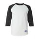 thumbnail image 1 of Champion Playera de béisbol raglán para hombre, blanca/negra, extragrande Campeón T137, 1 of 1