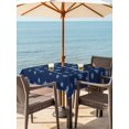 thumbnail image 2 of Outdoor Tablecloth with Umbrella Hole and Zipper, Christmas Square Table Cloth 60x60 Inch Waterproof Tablecloth, Snowflakes Xmas Blue Winter Minimalist Picnic Table Cover for Patio Camping, 2 of 7
