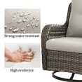 thumbnail image 5 of POCASSY Patio Furniture Set with 30" Propane Fire Pit Table, Patio Swivel Rocking Glider Chairs Set of 4 with Gray Wicker and Square Firepit Table for Garden Balcony Porch - Gray/Beige, 5 of 13