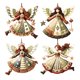 thumbnail image 1 of Adornos navideños de madera con forma de ángel. Adornos rústicos de estilo granja con forma de ángel. Adornos para colgar en el árbol de Navidad para decorar el hogar en Navidad., 1 of 7