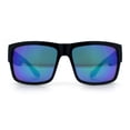 thumbnail image 5 of Mens Kush Graffiti Logo Thick Arm Rectangle Horn Rim Plastic Sunglasses Black Gold - Teal Mirror, 5 of 8