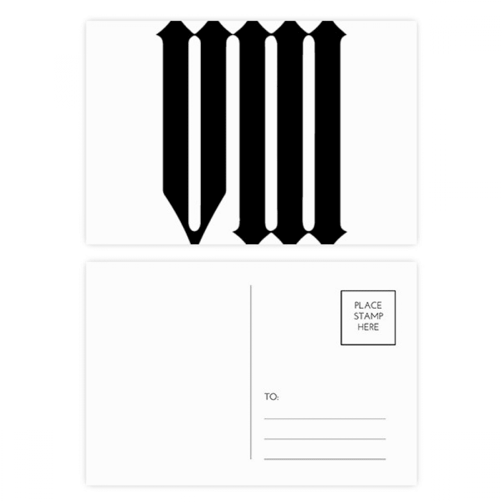 roman numerals eight in black postcard set birthday mailing thanks greeting card