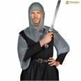 thumbnail image 3 of Mythrojan Knight Chainmail Coif Medieval Costume Accessory - 16 Gauge Mild Steel for Halloween, LARP, Cosplay, 3 of 6