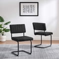 thumbnail image 2 of Side Dining Chair, Set of 2, Black, Fabric, Metal, Mid Century Kitchen Cafe Bistro Hospitality Restaurant, Modern Contemporary HB34851, 2 of 11