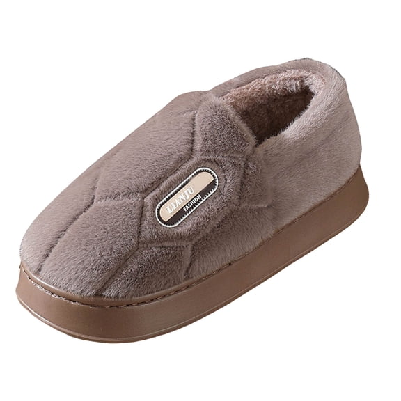 Rokment Mens Slippers Winter Warm Platform Memory Foam Bedroom House Shoes Slip on Snow Boots Home Booties for Indoor Outdoor A Size 8