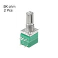 thumbnail image 2 of Uxcell 5K Ohm Variable Resistors Single Rotary Carbon Film Taper Potentiometer 2pack, 2 of 5