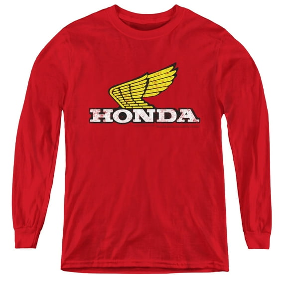 Honda - Yellow Wing Logo - Youth Long Sleeve Shirt - X-Large