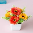 thumbnail image 1 of Plastic Outdoor Artificial Flowers Fake Plants In Pot Grass Garden Home Decor, 1 of 4