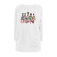 thumbnail image 4 of Darzheoy Womens Tops Fall Winter Thermal Drop Shoulder Pullover Thickened Sweatshirts Hoodless Printed Solid Color Pocket Plush Christmas Long Sleeve Blouses, 4 of 4