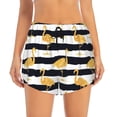 thumbnail image 2 of Balery Gold Flamingo Pantalones cortos deportivos para mujer con forro y dos bolsillos, elásticos, para entrenamiento, gimnasio, yoga-Large, 2 of 7