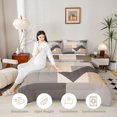 thumbnail image 3 of Castle Fairy Minimalism Geometric Triangle Twin Comforter Sets 2pcs,Abstract Block Layout Bedding Set,Taupe Brown Beige,Reversible,1 Comforter and 1 Pillowcase, 3 of 6